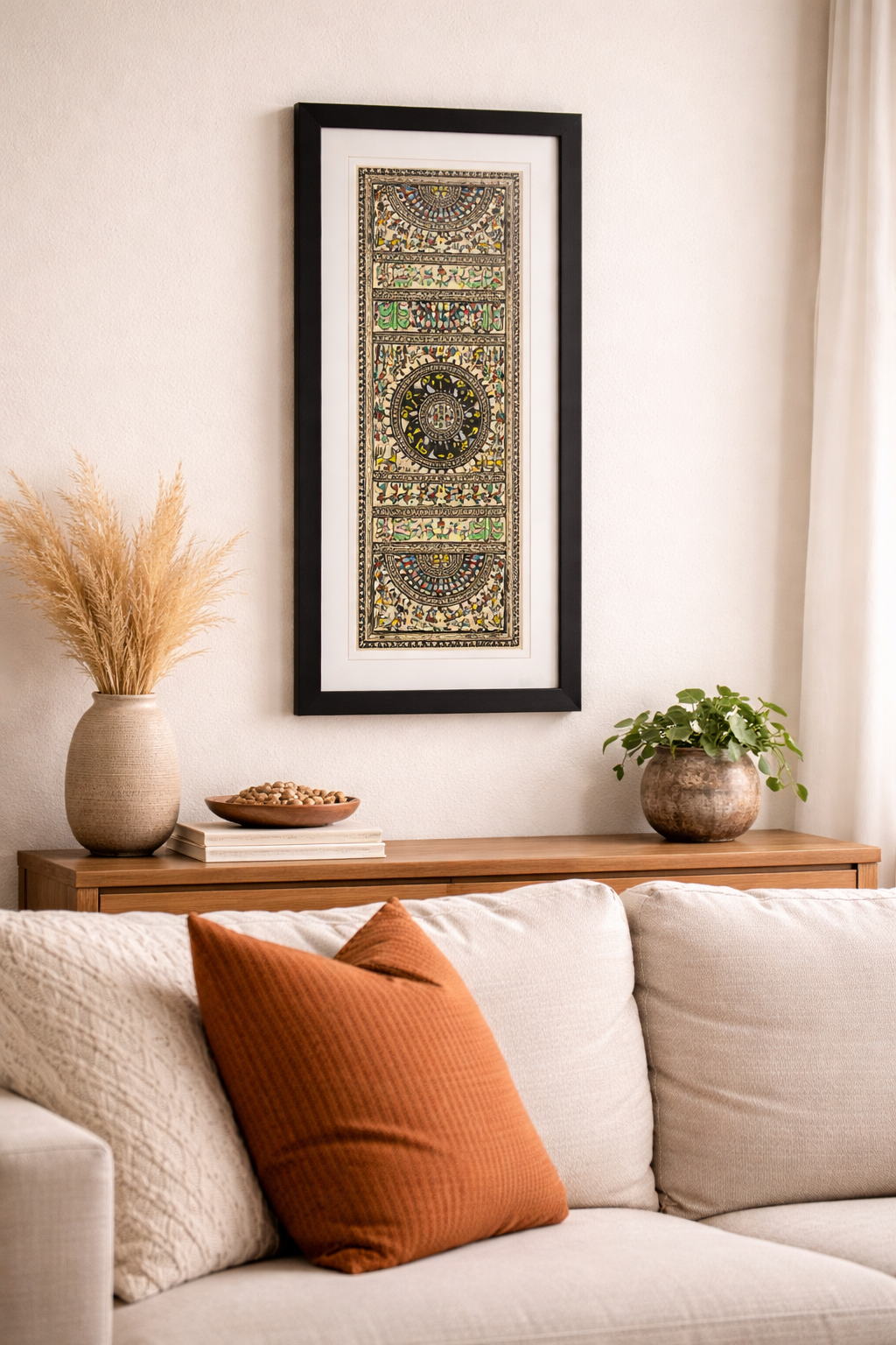 Framed Pattachitra Paintings – Tribal painting on tussar silk | Handmade and Timeless